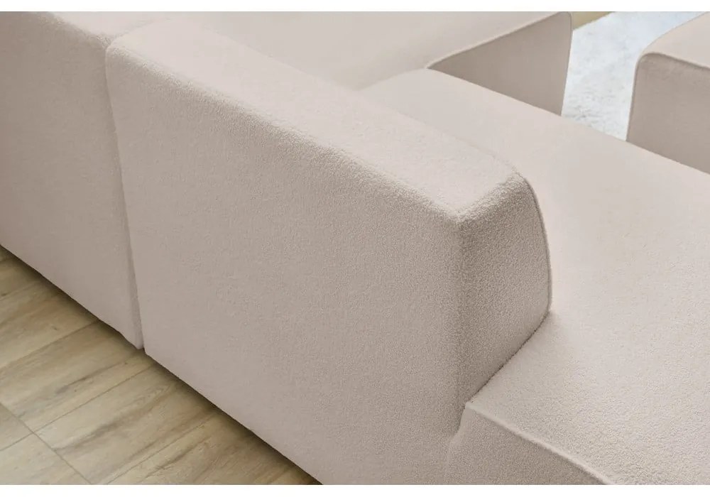 Beżowy narożnik modułowy z materiału bouclé (prawostronny/w kształcie litery L) Megeve – Bobochic Paris