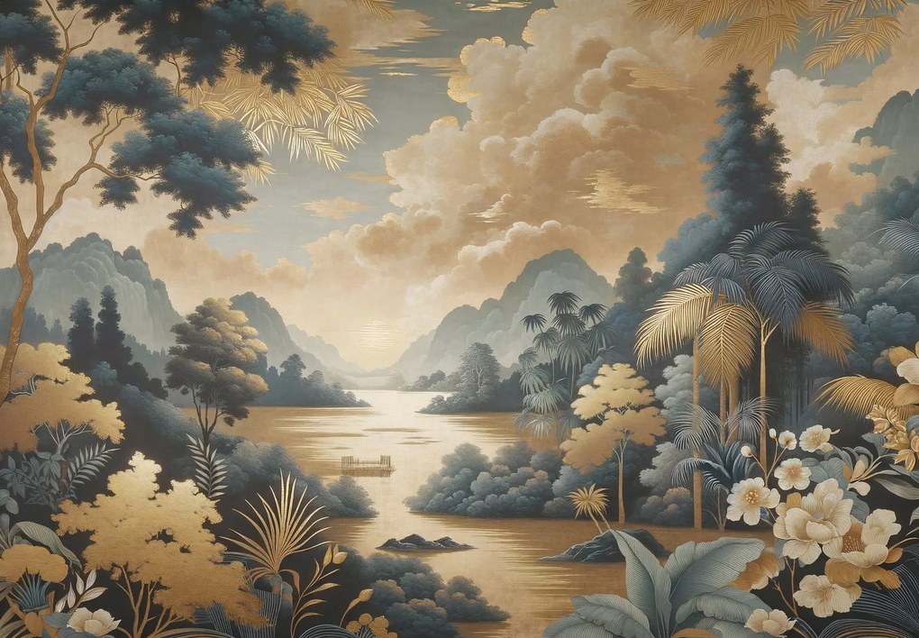 Fototapeta - Złote jezioro (196x136 cm)