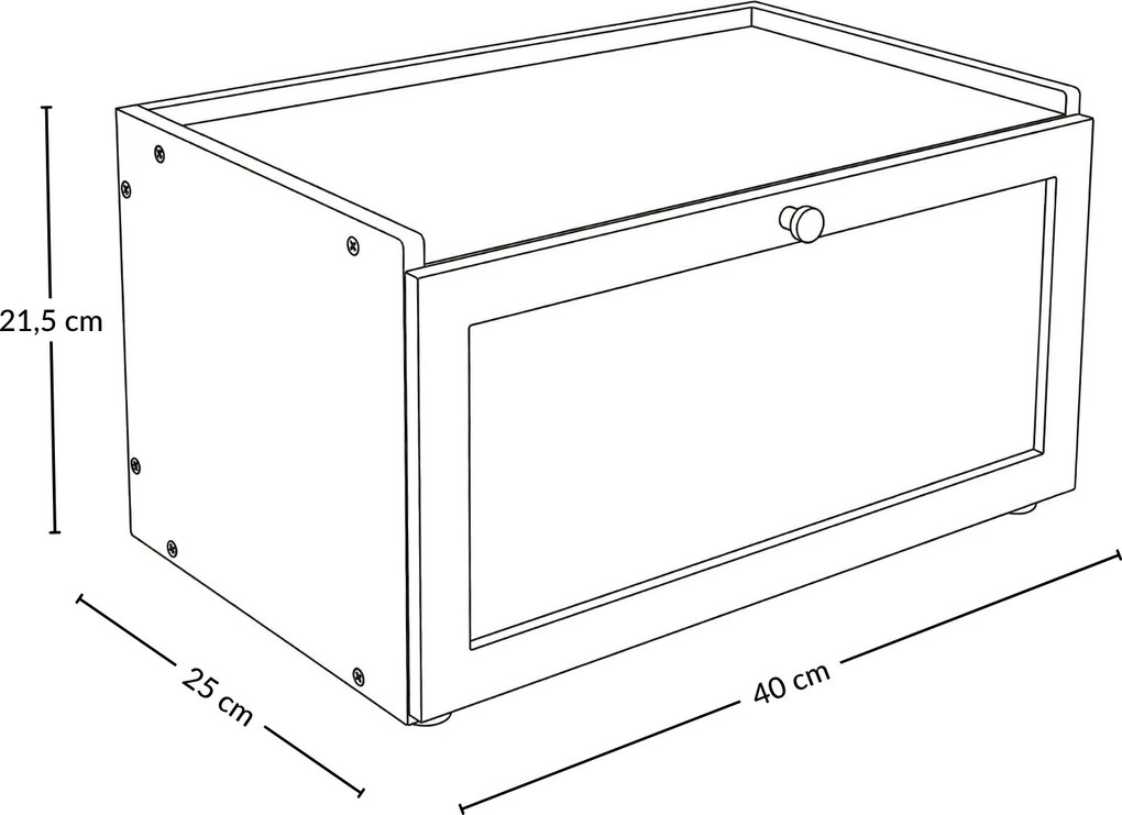Bambusowy chlebak VITRINE, 25 x 40 x 21,5 cm