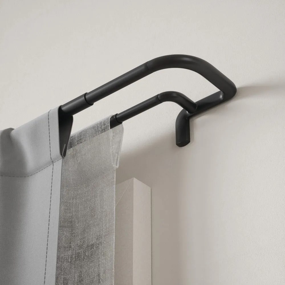 Stalowy regulowany podwójny karnisz 76 - 213 cm Twilight – Umbra