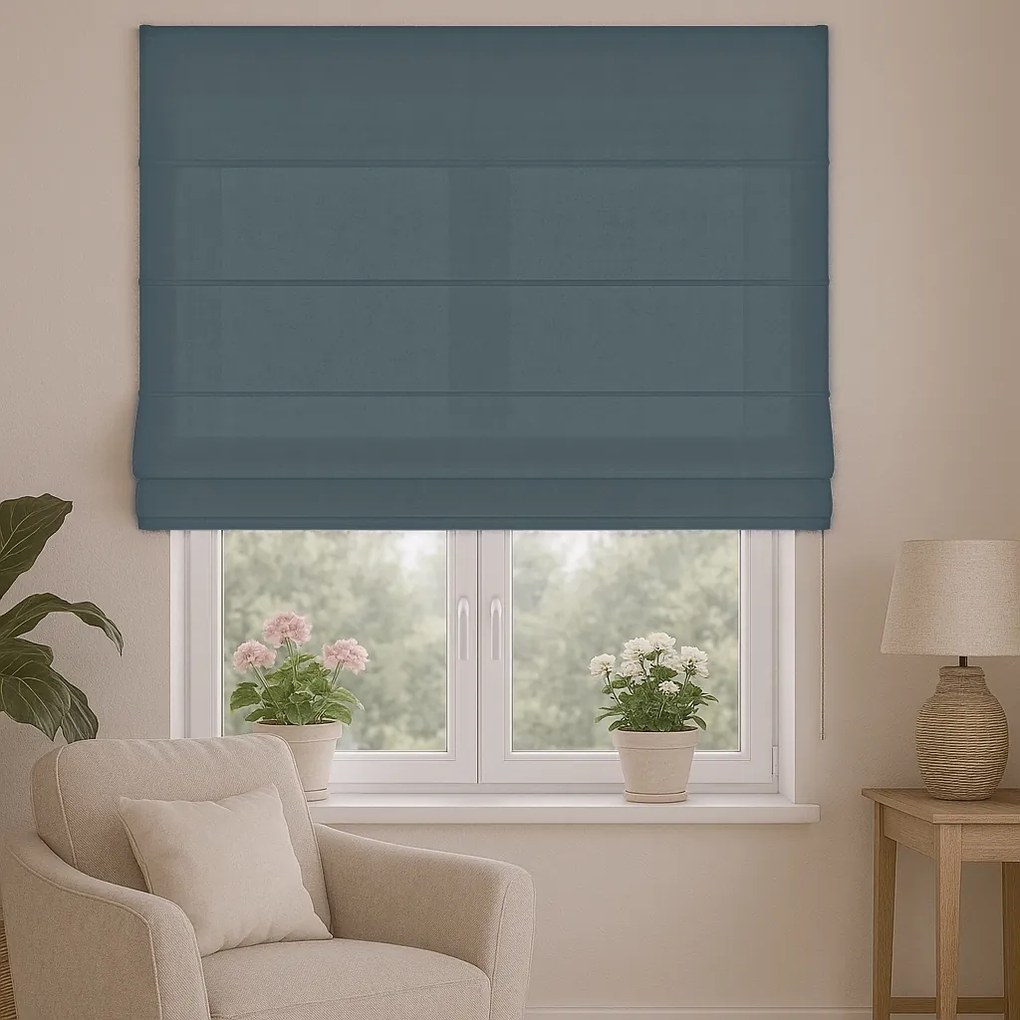 Roleta rzymska welurowa na wymiar Velutto lazurowa - do 140 cm