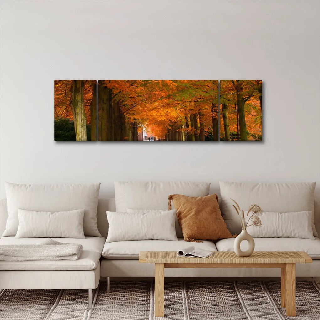 Obraz - Aleja drzew jesienią (170x50 cm)