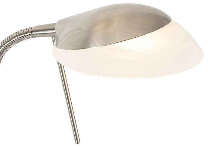 Lampa podłogowa ze stali z wbudowanym LED i ściemniaczem z lampką do czytania - Empoli Nowoczesny Oswietlenie wewnetrzne