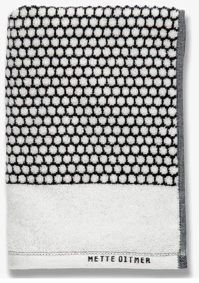 Czarno-biały bawełniany ręcznik 50x100 cm Grid – Mette Ditmer Denmark