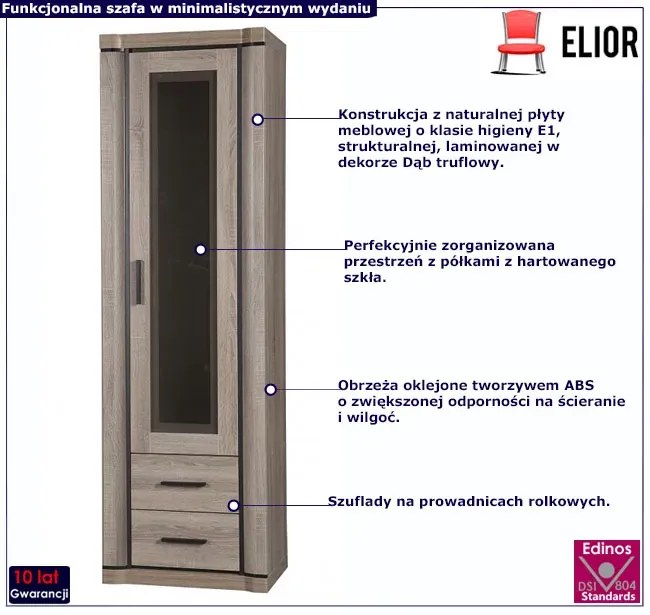 Witryna jednodrzwiowa dąb truflowy K0-Z85