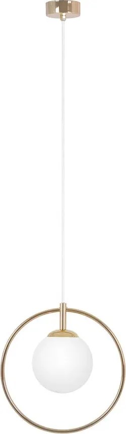 Złota lampa wisząca glamour ze szklanym białym kloszem - 4X A667 A5-Z38