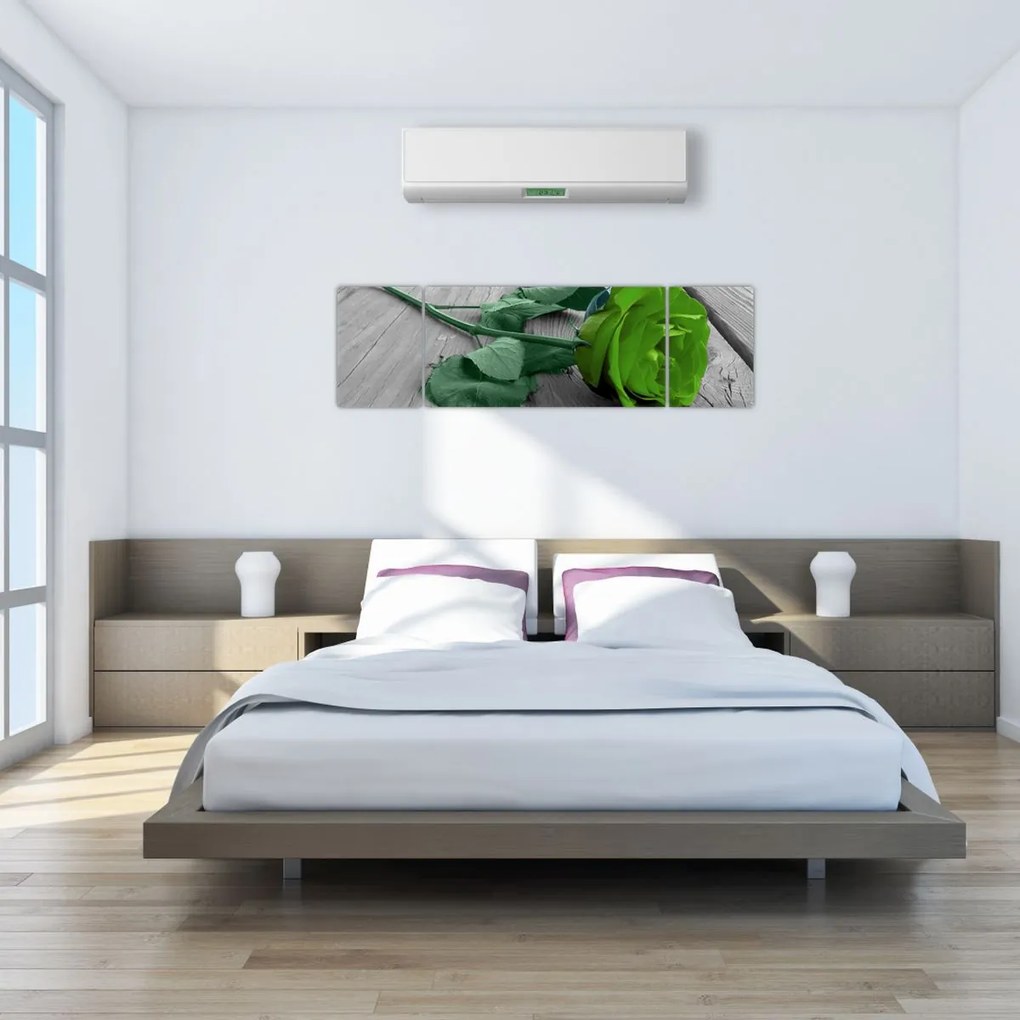 Obraz - Zielona róża (170x50 cm)