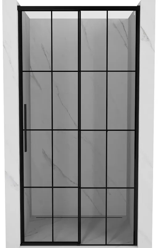 Mexen Rox drzwi prysznicowe rozsuwane prawe 105 cm, czarna kratka, czarne - 8C2-105-000-70-77-P