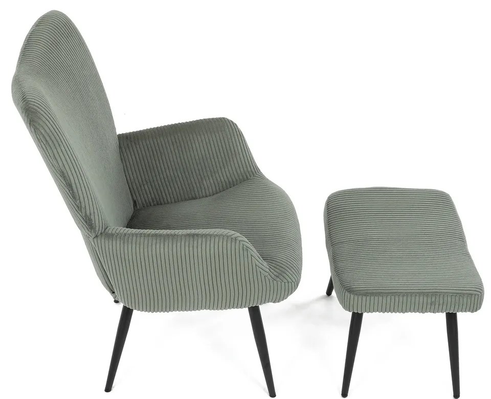 Fotel relaksacyjny z podnóżkiem L7285 GRN6,zielony