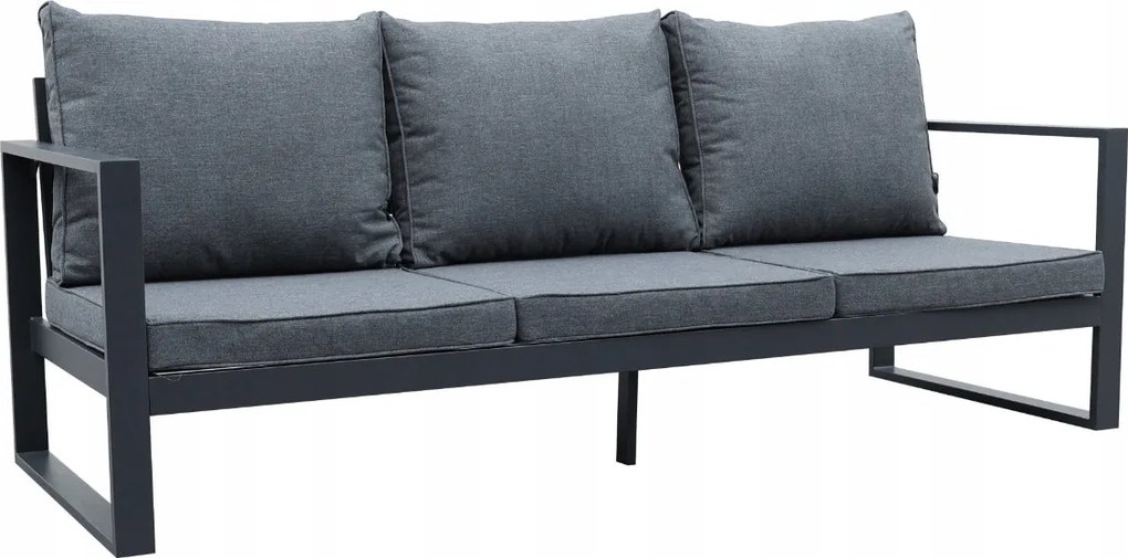 Zestaw mebli ogrodowych antracyt tarasowy 4 el. aluminiowych sofa, kanapa