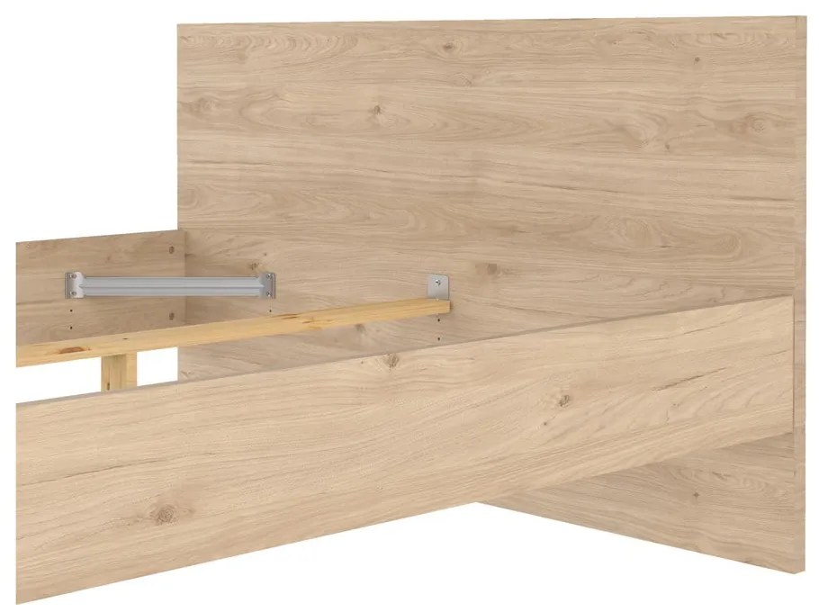 Łóżko dwuosobowe w dekorze dębu bez stelaża 140x200 cm w naturalnym kolorze Naia – Tvilum