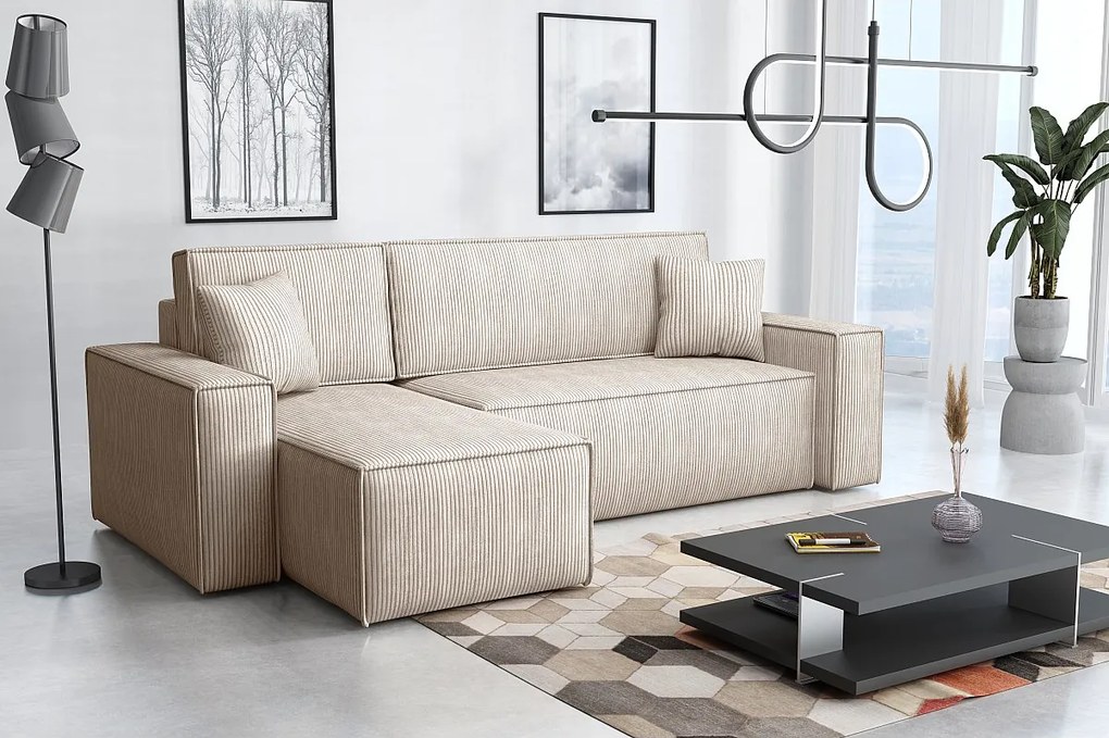 Narożnik DENIS L z funkcją spania 135x200 Poso 100