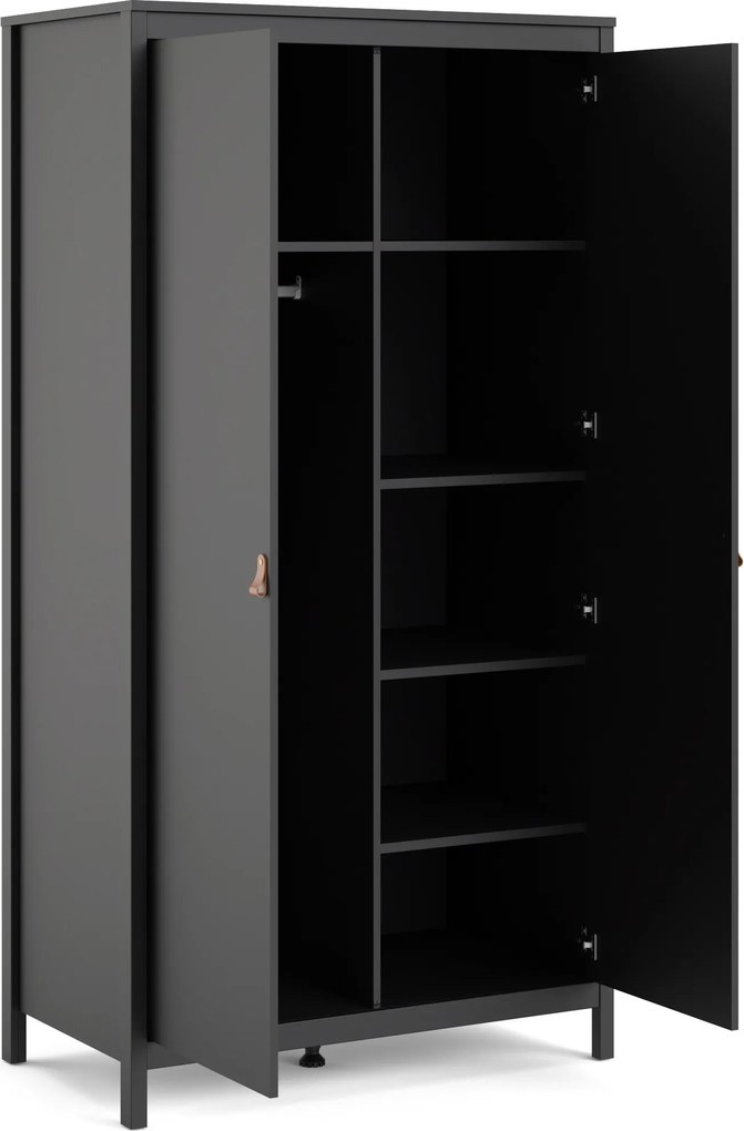 Dwudrzwiowa szafa ubraniowa Madrid 2D czarny mat