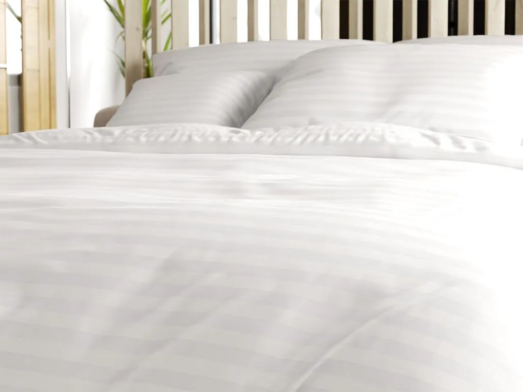 PrzytulneMieszkanie.pl PrzytulneMieszkanie.pl Hotelowa pościel z mikrofibry JASMINE biała - pasek 2 cm, hotelowa kieszeń Rozmiar pościeli: 70 x 90 cm | 140 x 220 cm