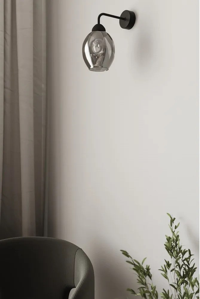 Czarny kinkiet ø 25 cm Garten – Sollux