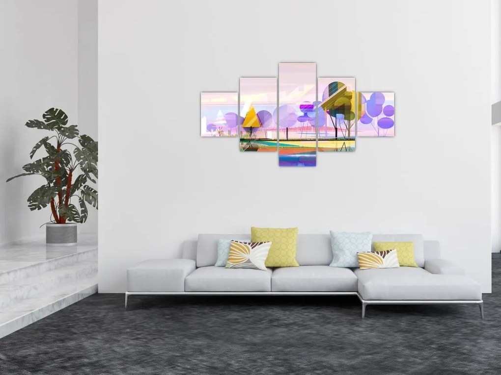 Obraz - Abstrakcja, krajobraz (125x70 cm)