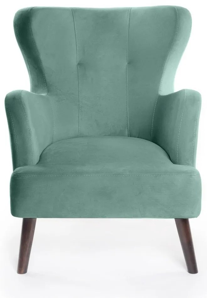 Miętowy aksamitny fotel typu uszak Noemye – Bonami Selection