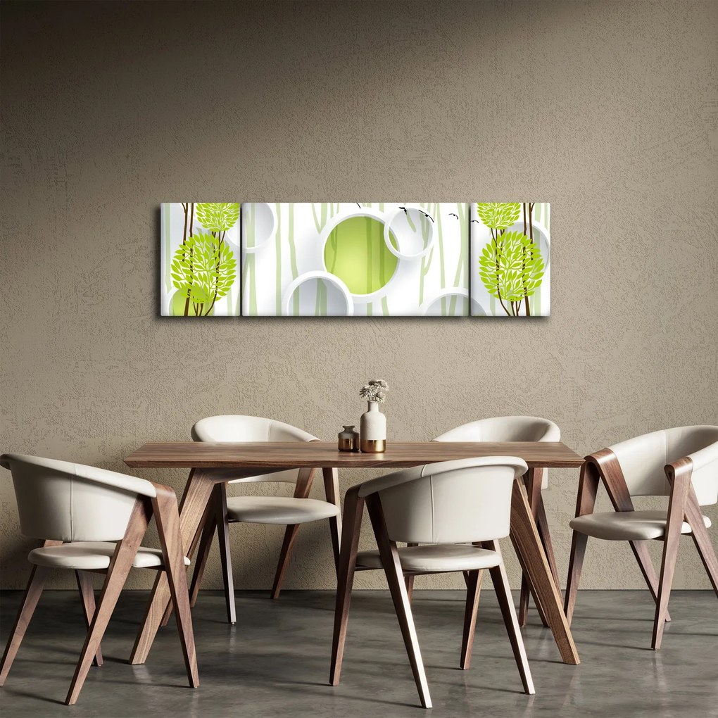 Obraz abstrakcji z drzewami (170x50 cm)
