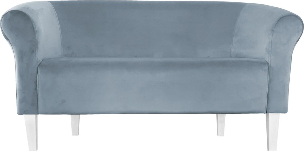 Sofa Milo tkanina Welur wygodna sofa tapicerowana do salonu i poczekalni : Kolor nogi - Biała, Kolor tkaniny - VELVET - BL06, Typ tkaniny - Velvet, Wysokość nogi - 20 cm
