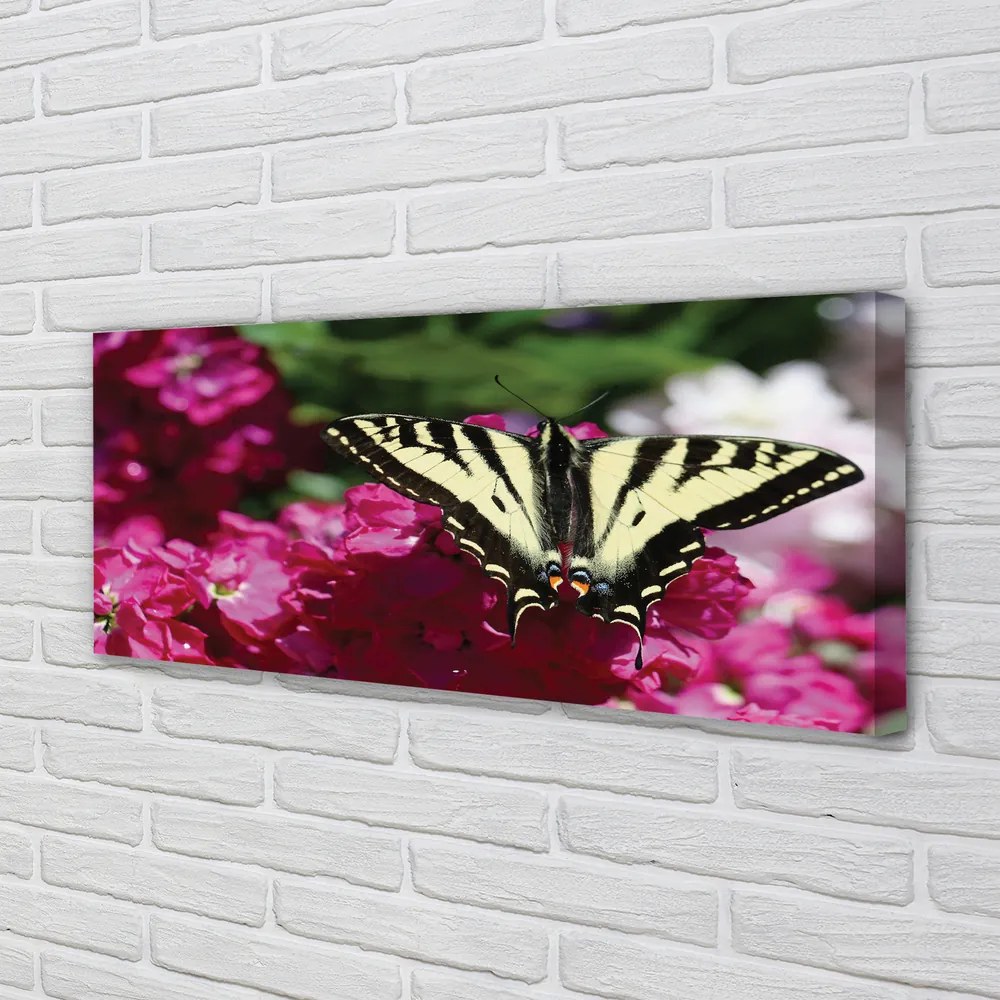 Obraz canvas na ścianę Kwiaty i Motyl