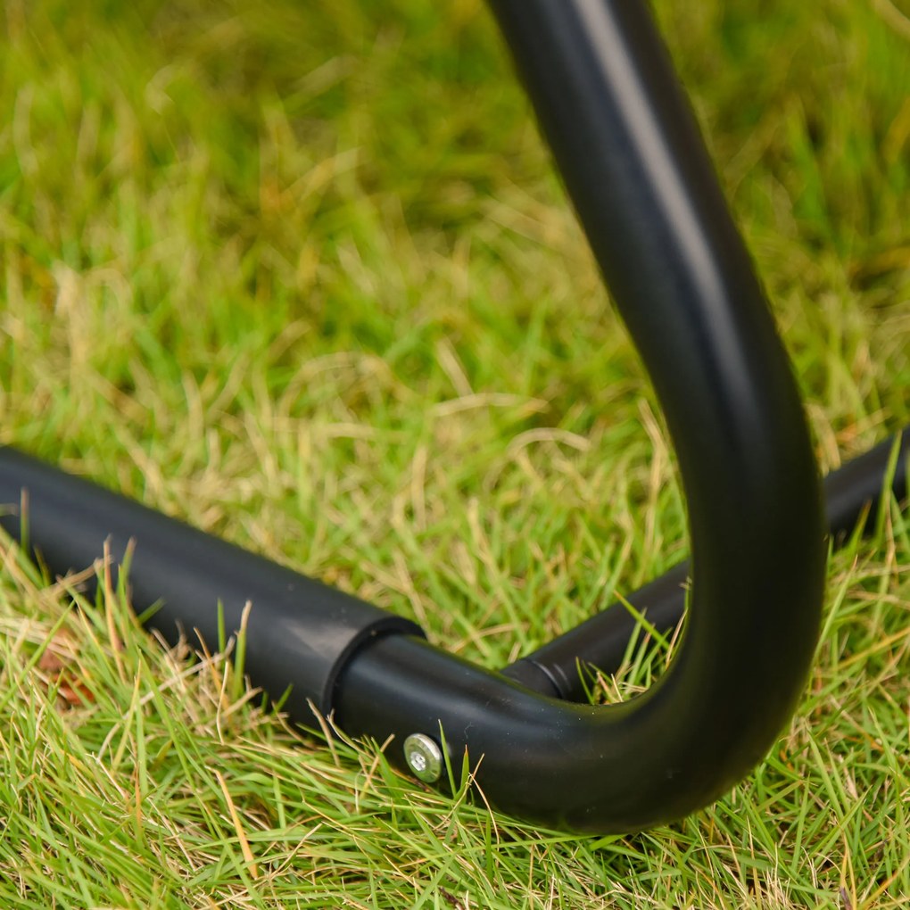 Fotel Bujany Outsunny Czarny Beżowy Komfortowy i Stylowy Idealny do Ogrodu i na Taras | Aosom PL