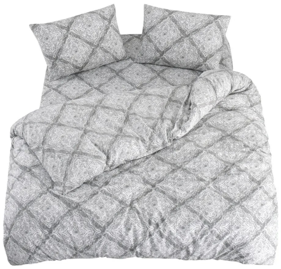 Szara pościel dwuosobowa z prześcieradłem/4-częściowa 200x220 cm Geometric – Mila Home