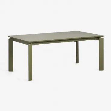 Prostokątny Stół Jadalniany Rozkładany, Aluminiowy Milenca Intensywny Verde Olive & 180 - 240 - 300 X 100 Cm - Sklum