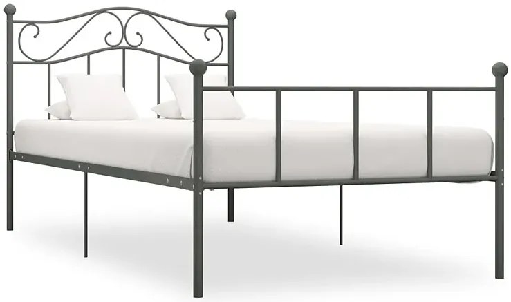 Szare metalowe łóżko 100x200 cm - Fiosa