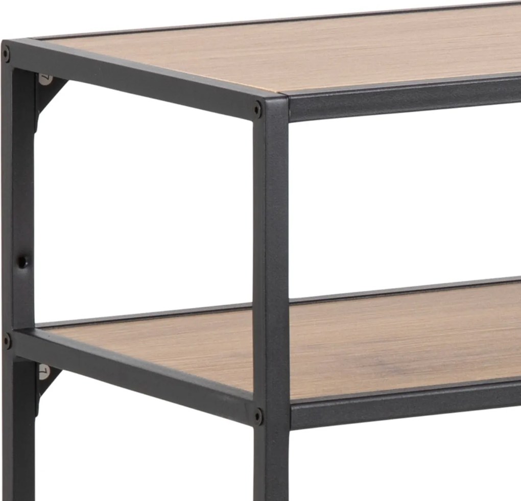 Konsola z półką w stylu loftowym Seaford Slim dąb naturalny