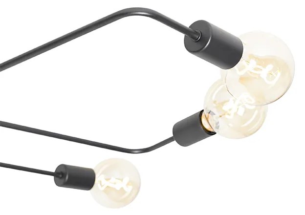 Designerska lampa sufitowa czarna 6-świateł - FacileDesignerski Oswietlenie wewnetrzne