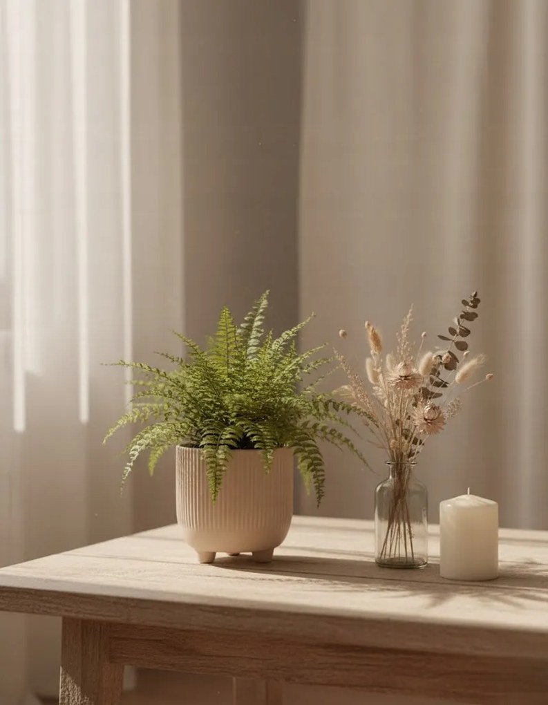 Doniczka Ecru Osłonka 15 cm z Ceramiki na Trzech Nóżkach Designerska Donica