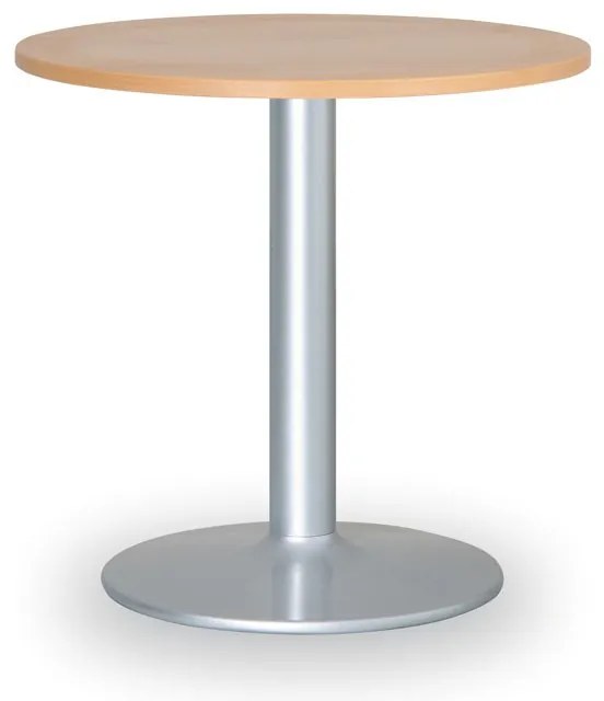 Stolik konferencyjny ZEUS II, średnica 60 cm, szara podstawa, buk