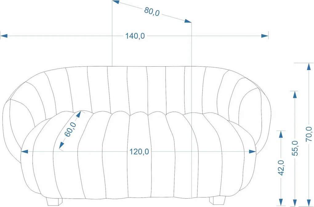 Ciemnobeżowa nowoczesna sofa dwuosobowa do salonu K7-C24