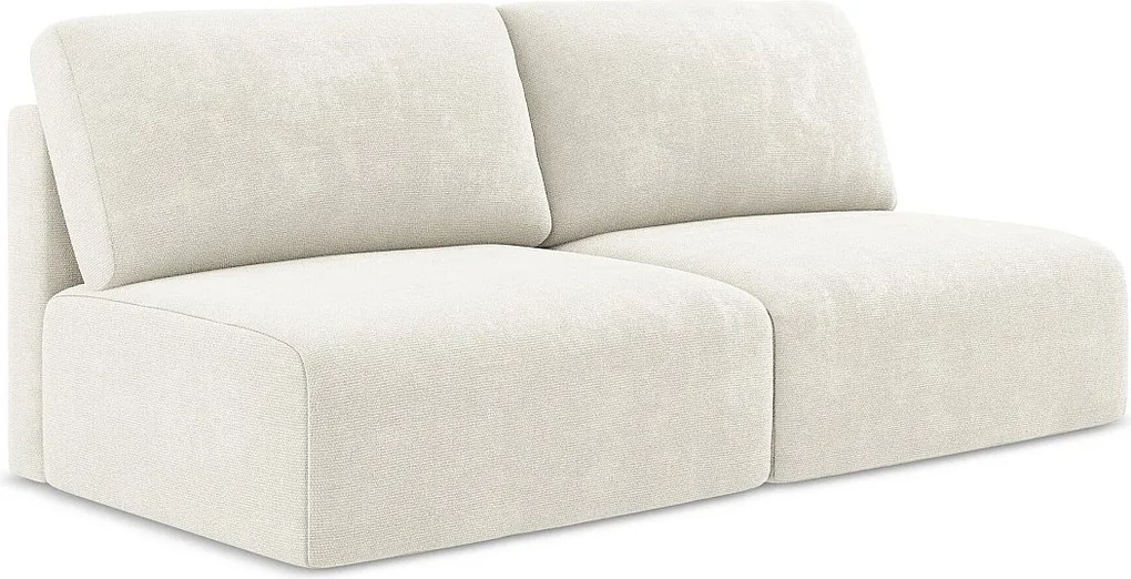 Otwarta Sofa 3-osobowa z funkcją spania - z tkaniny szenilowej - biały - KONA