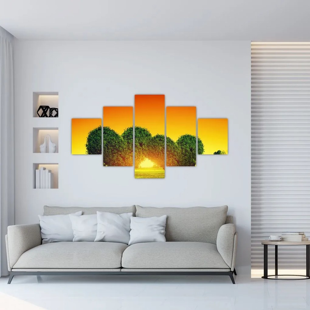 Obraz - Serce w koronach drzew (125x70 cm)