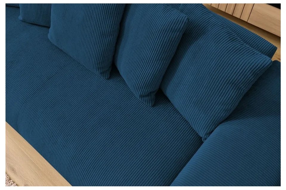 Ciemnoniebieska sztruksowa sofa 280 cm Voltaire – Bobochic Paris
