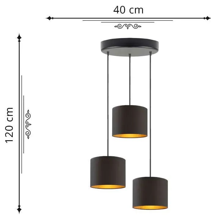 Lampa wisząca potrójna na srebrnym stelażu - EX449-Pueble Fines