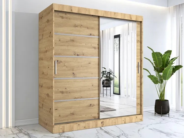 Szafa przesuwna 180 cm dąb artisan - Marmos 5X