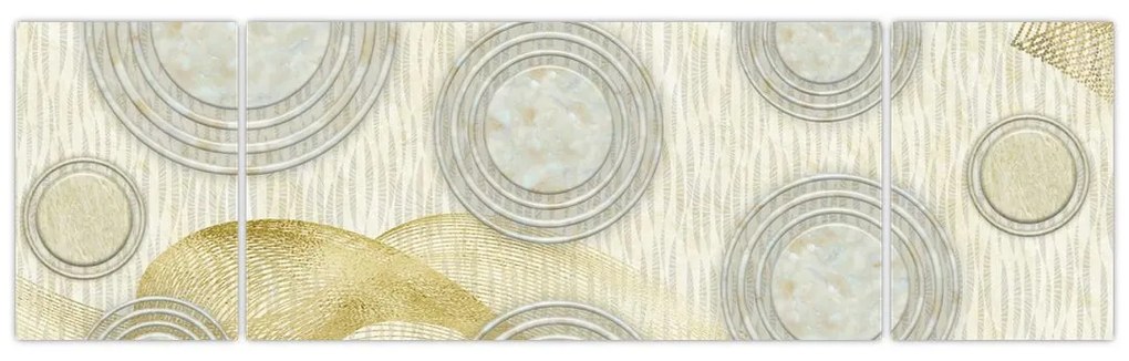 Obraz - Abstrakcja, marmurowe kręgi (170x50 cm)