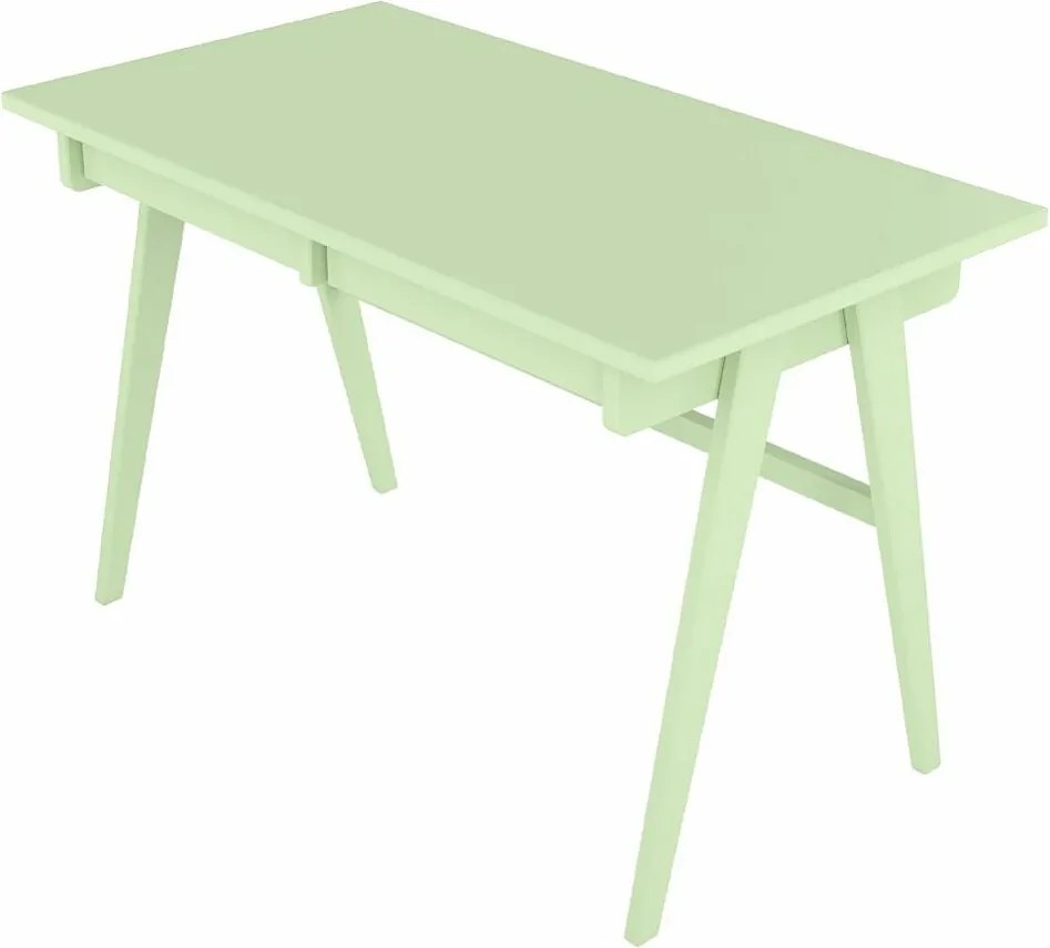 Drewniane biurko z szufladami Visby EDDA / pudrowa zieleń