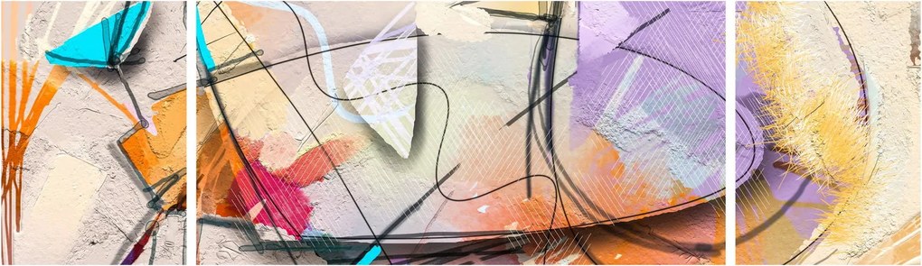 Obraz - Abstrakcja, ptaszek (170x50 cm)