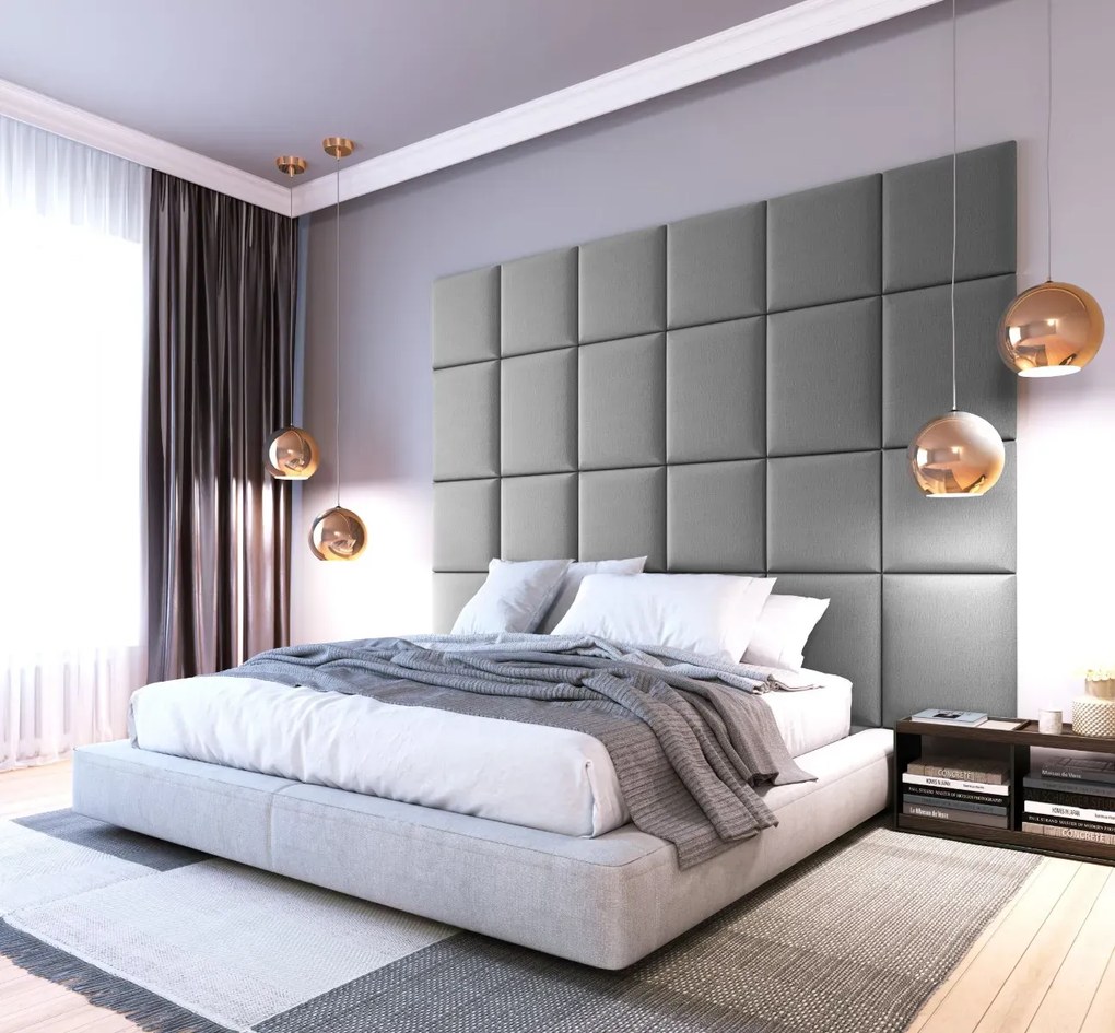 Zestaw 24 paneli tapicerowanych QUADRATTA 240x180 jasnoszary ELTAP
