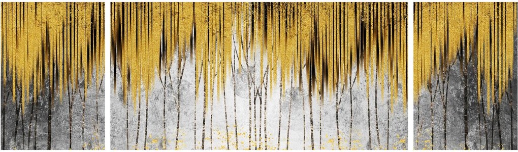 Obraz - Złote linie (170x50 cm)