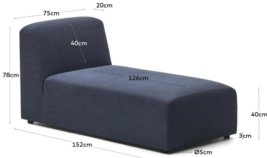 Ciemnoniebieski moduł sofy Neom – Kave Home