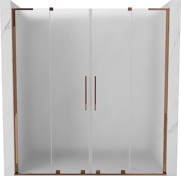 Mexen Velar L Duo drzwi prysznicowe rozsuwane 180 cm, szron, różowe złoto - 871-180-003-32-60