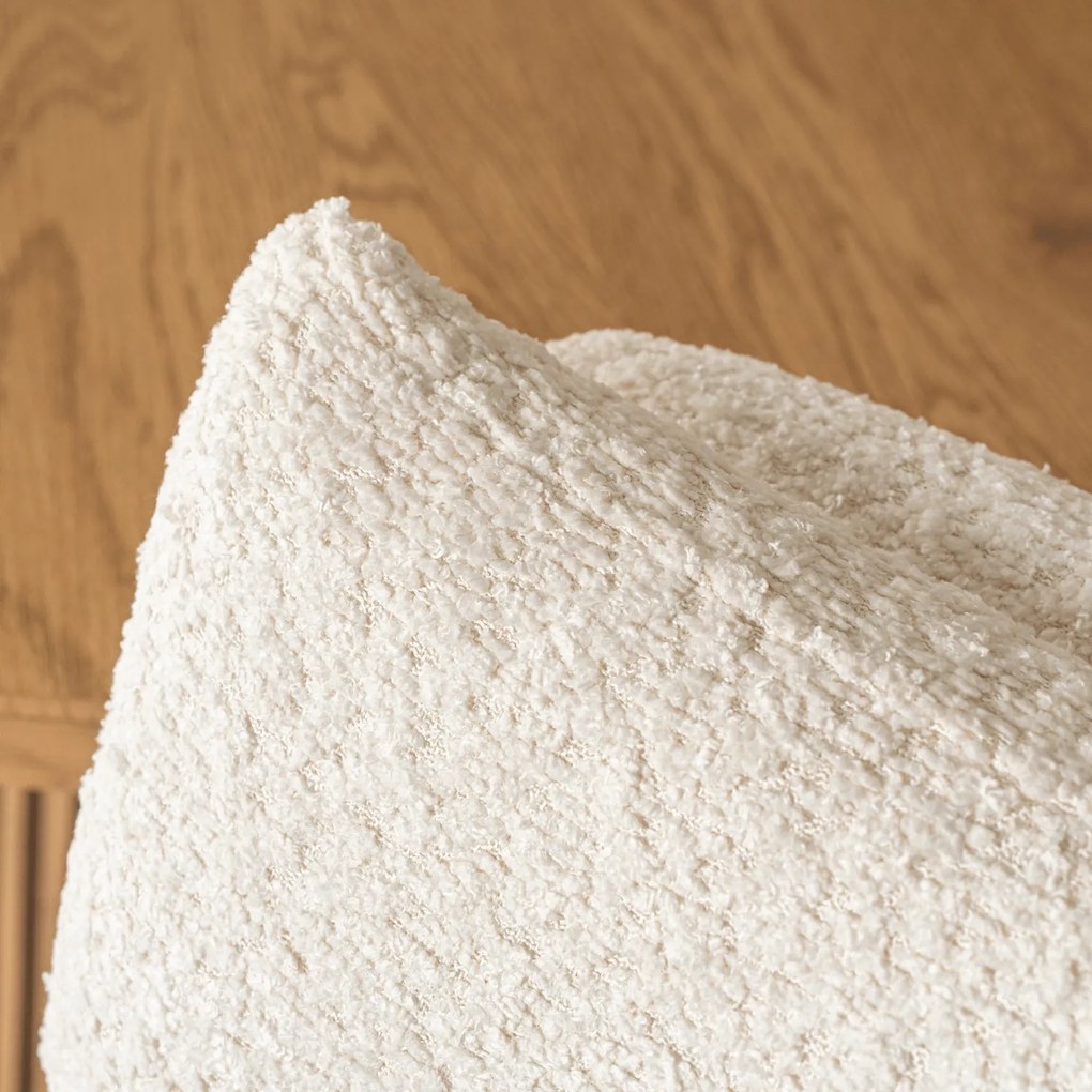 Krzesło Tapicerowane Obrotowe WILLA Kremowe Nowoczesne Boucle