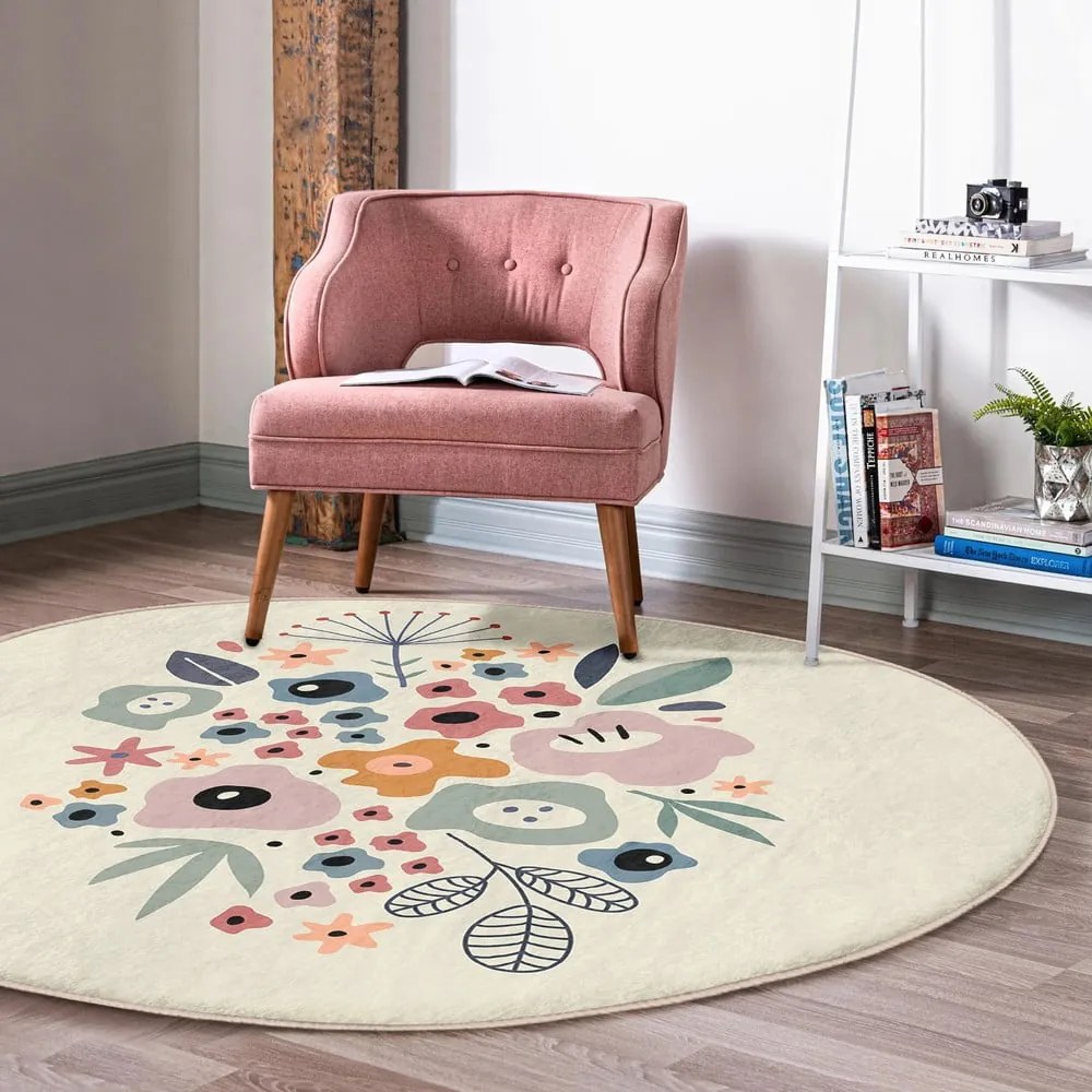 Okrągły dywan odpowiedni do prania i robotów sprzątających ø 80 cm Comfort – Mila Home
