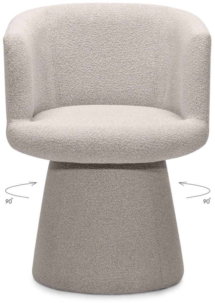 Obrotowy designerski fotel YATO, szaro-beżowy
