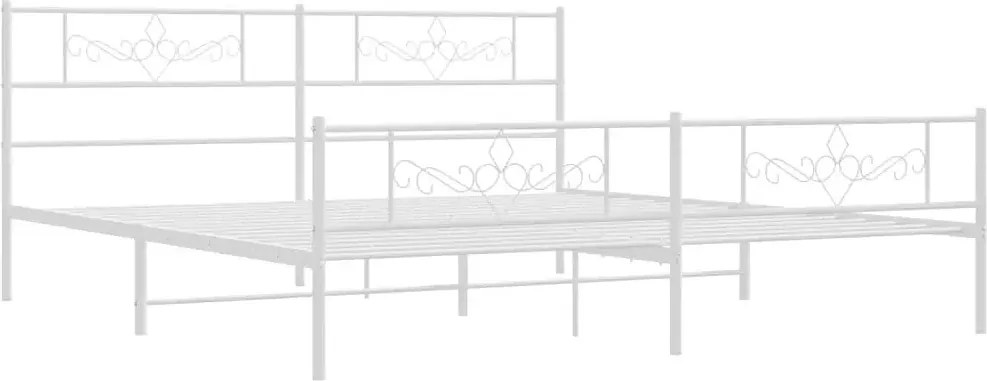 Białe metalowe łóżko rustykalne 200x200 cm N9-K70