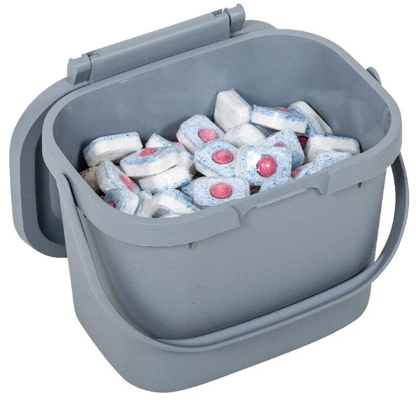 Szary pojemnik na odpadki organiczne z pokrywką z tworzywa z recyklingu Addis Eco Range